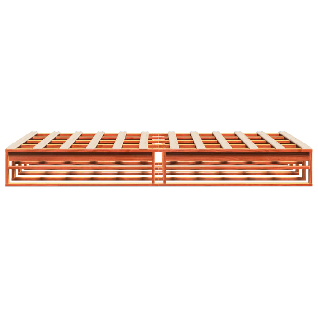 Sängram utan madrass vaxbrun 120x190 cm massiv furu