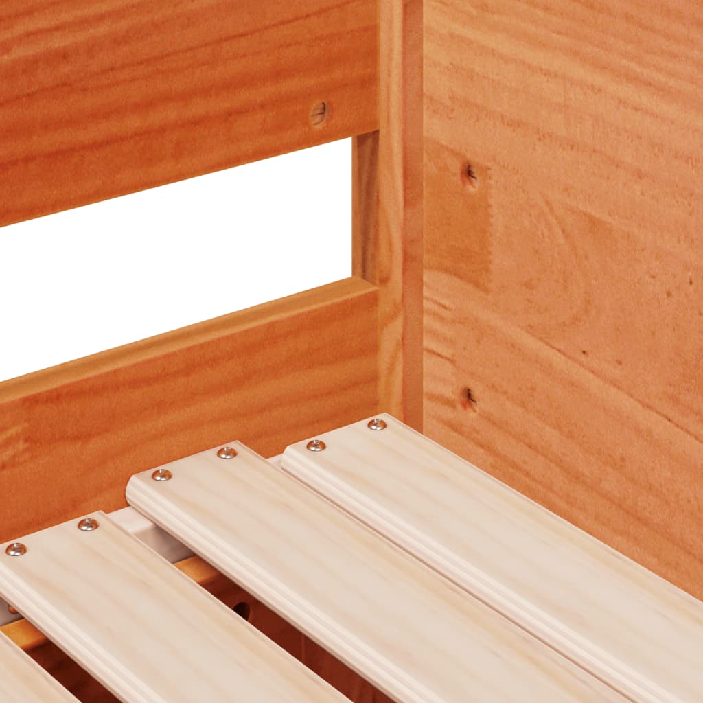 Dagbädd med extrasäng vaxad brun 90x200 cm massiv furu