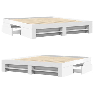 Sängram utan madrass vit 180x200cm konstruerat trä