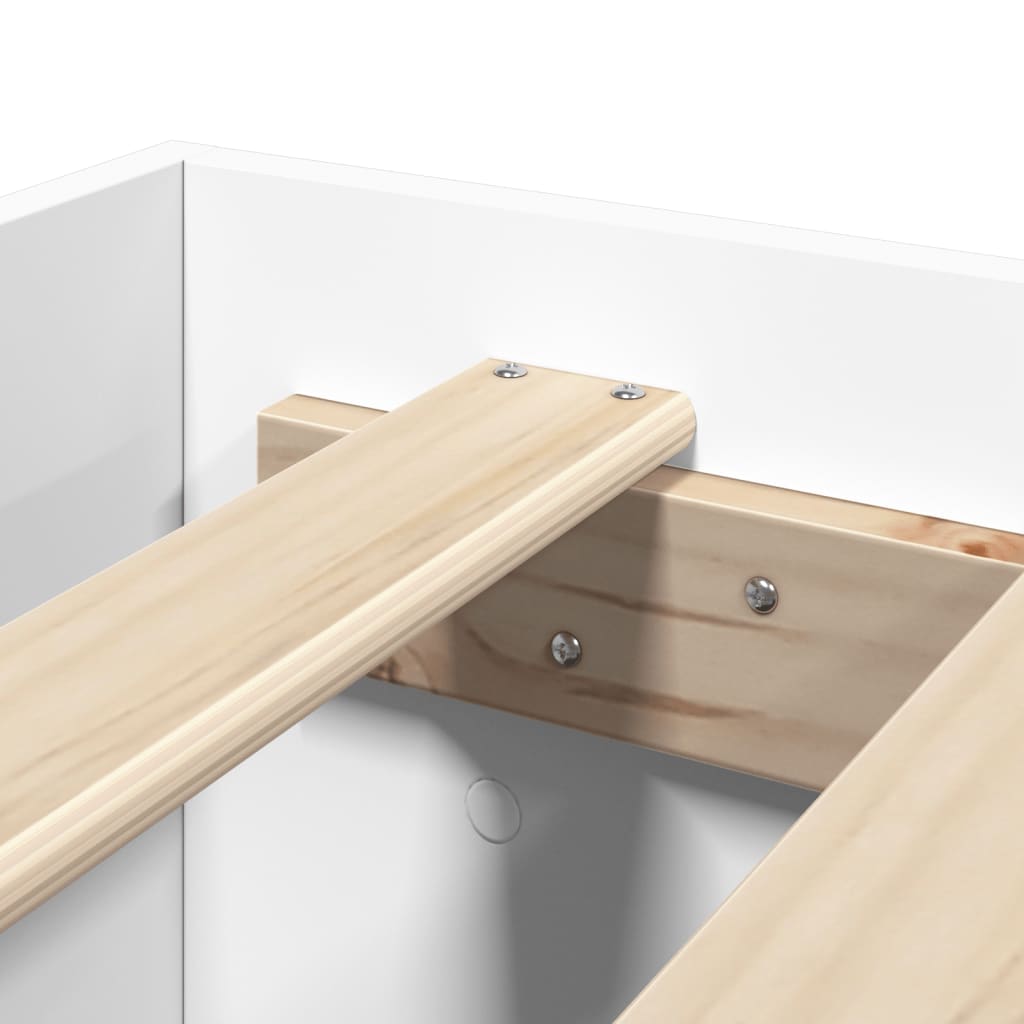 Sängram utan madrass vit 180x200cm konstruerat trä