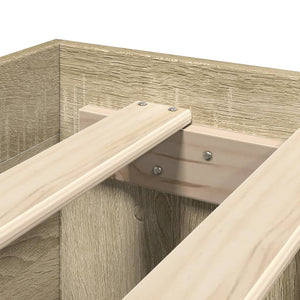 Sängram med huvudgavel sonoma-ek 135x190 cm konstruerat trä