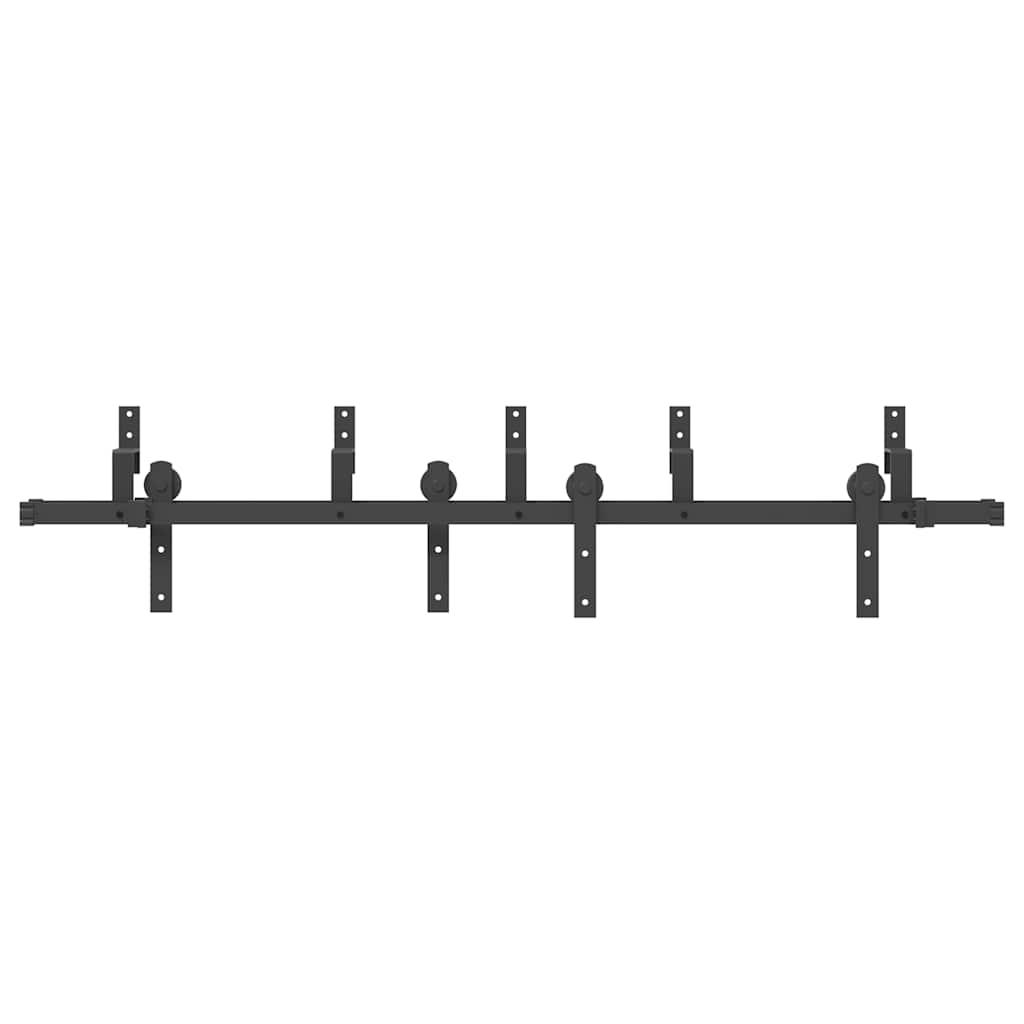 Skjutdörrsbeslag 183 cm stål svart