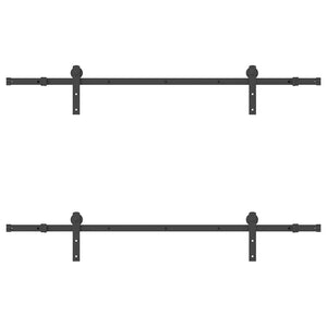 Skjutdörrsbeslag 183 cm stål svart