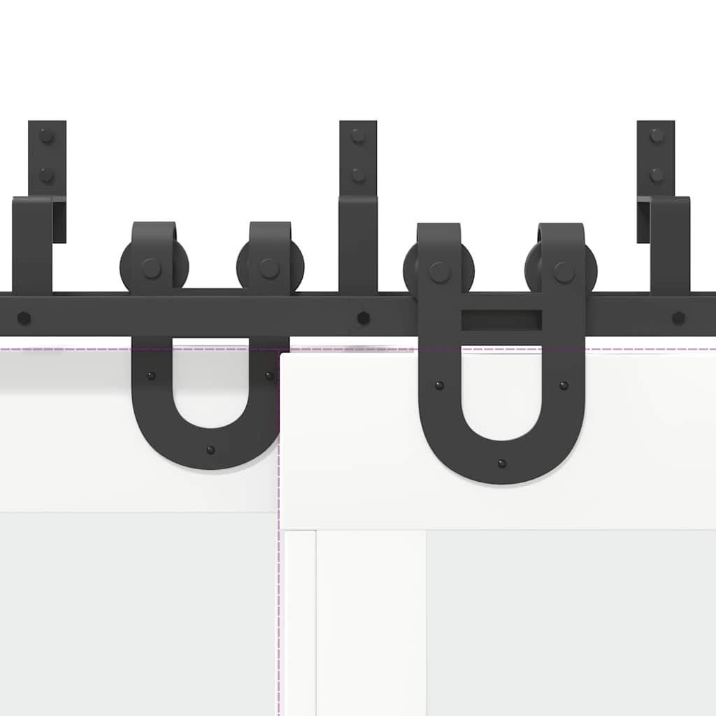 Skjutdörrsbeslag 183 cm stål svart