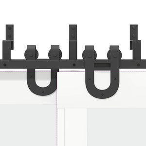 Skjutdörrsbeslag 183 cm stål svart