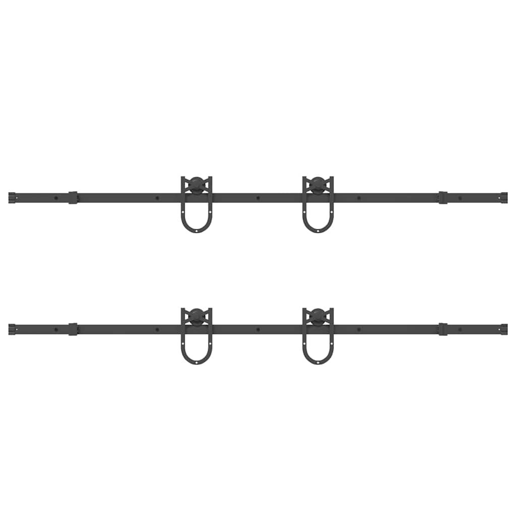 Skjutdörrsbeslag 200 cm stål svart