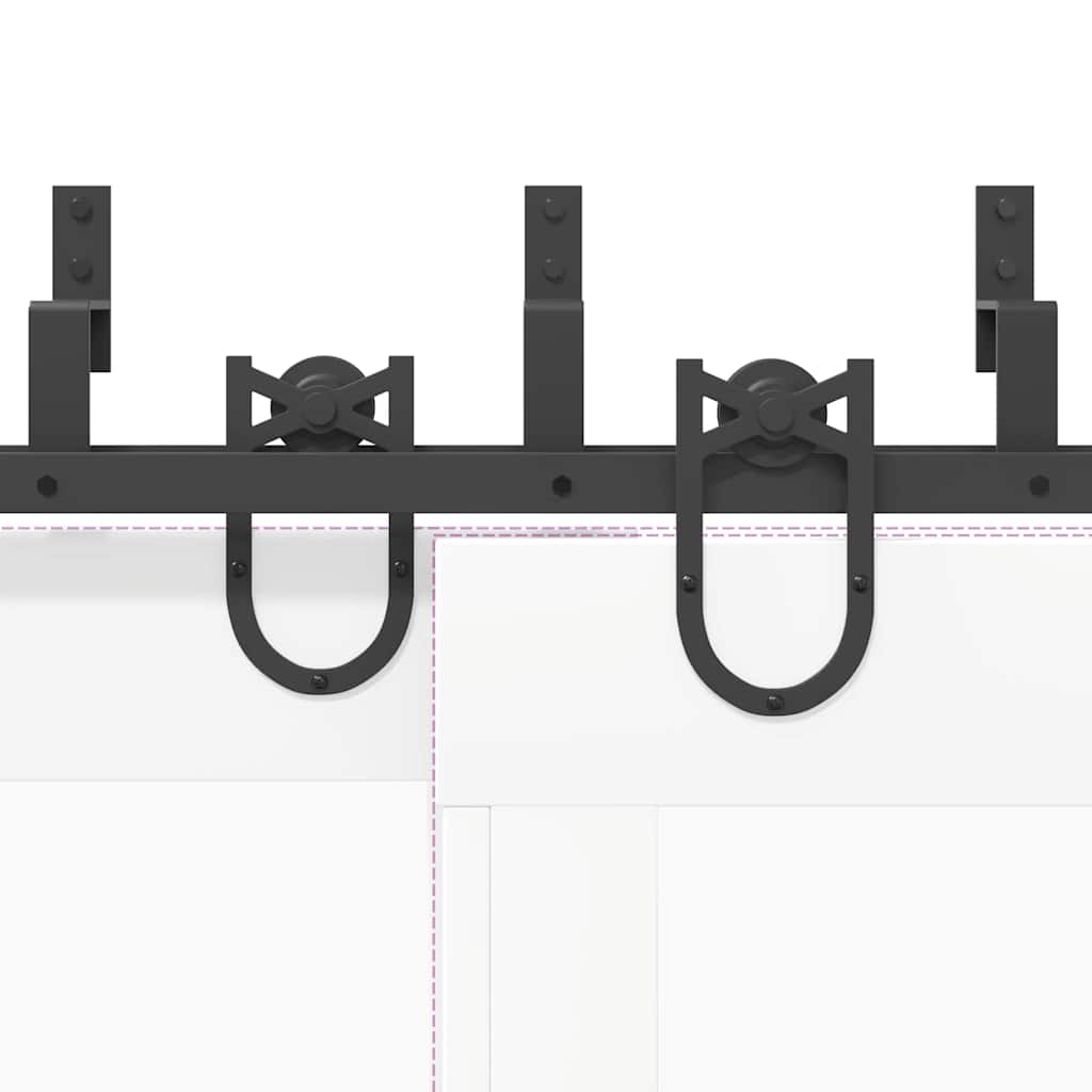 Skjutdörrsbeslag 200 cm stål svart
