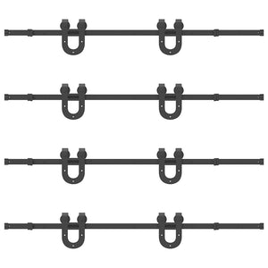 Skjutdörrsbeslag 366 cm stål svart