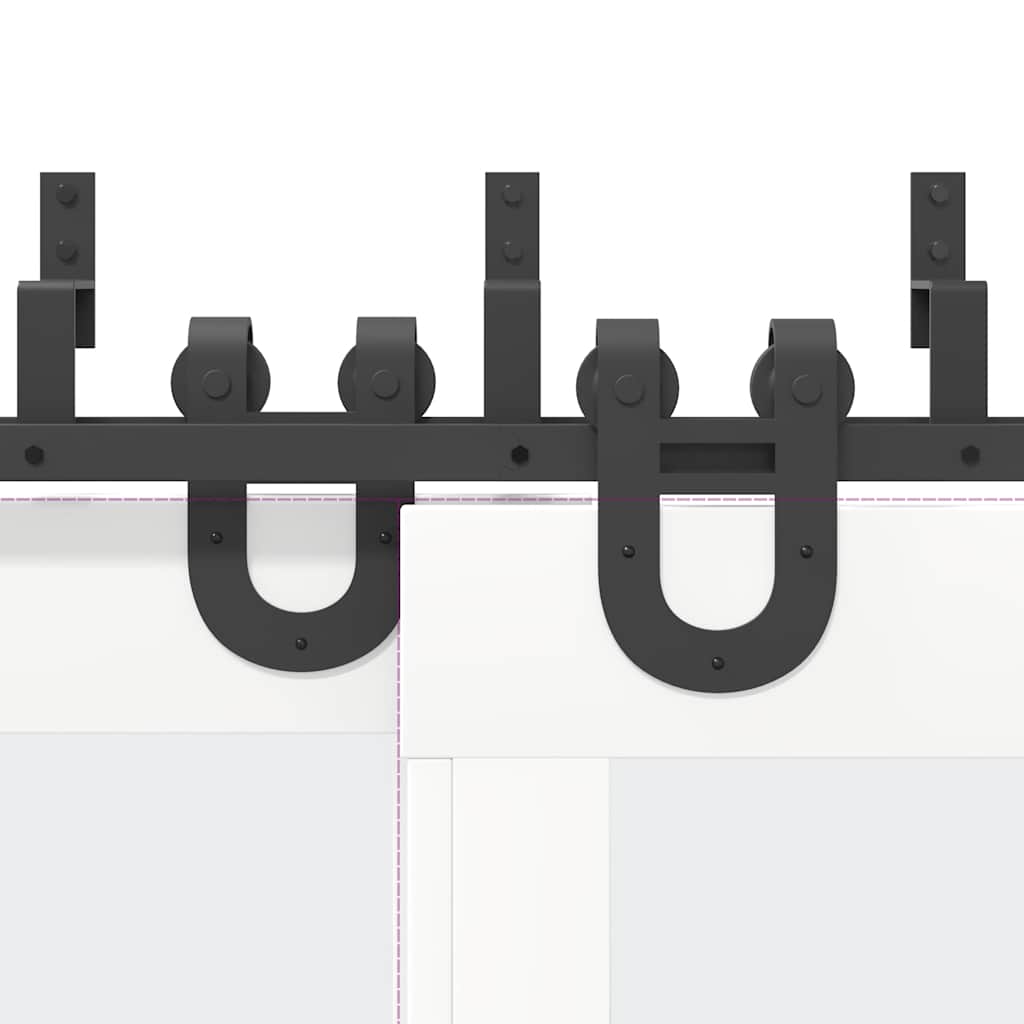 Skjutdörrsbeslag 366 cm stål svart