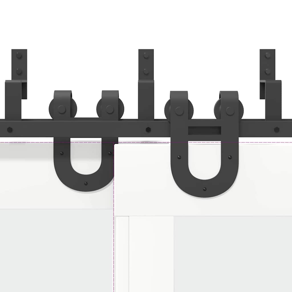 Skjutdörrsbeslag 400 cm stål svart