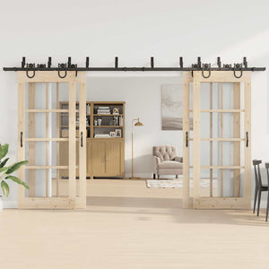 Skjutdörrsbeslag 400 cm stål svart