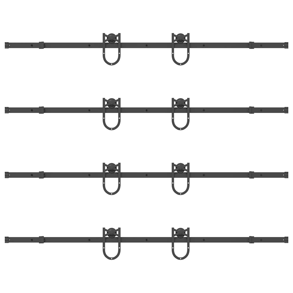 Skjutdörrsbeslag 400 cm stål svart