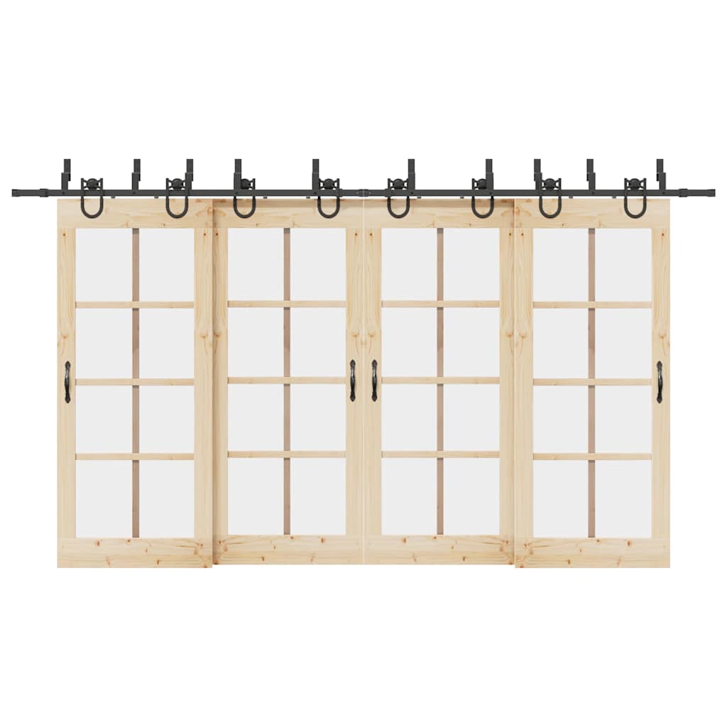 Skjutdörrsbeslag 400 cm stål svart