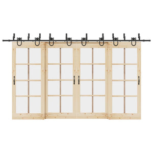 Skjutdörrsbeslag 400 cm stål svart