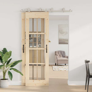 Skjutdörrsbeslag 183 cm rostfritt stål silver