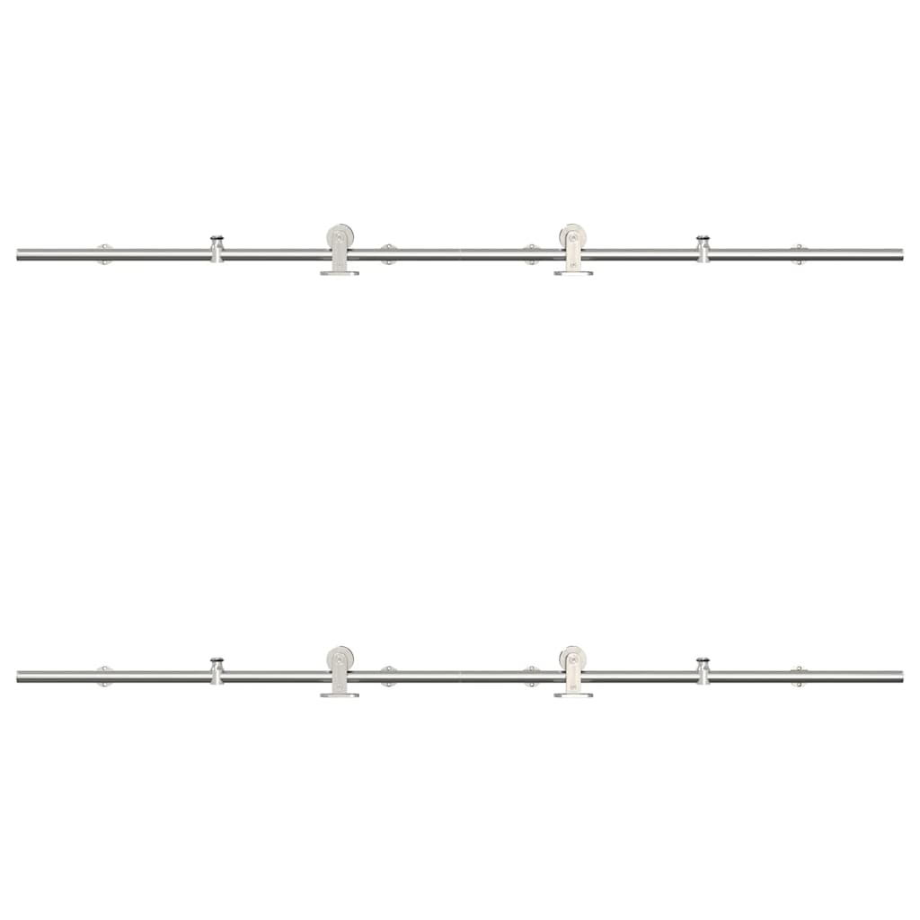 Skjutdörrsbeslag 183 cm rostfritt stål silver