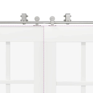 Skjutdörrsbeslag 183 cm rostfritt stål silver