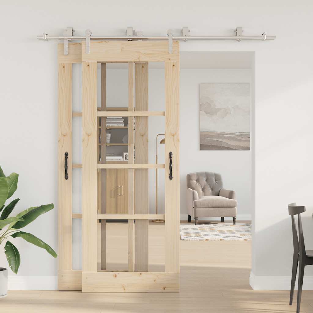 Skjutdörrsbeslag 200 cm rostfritt stål silver