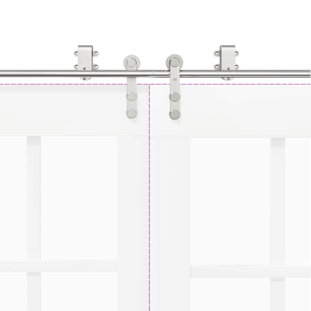 Skjutdörrsbeslag 200 cm rostfritt stål silver