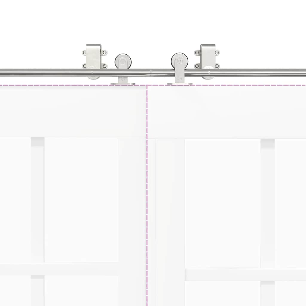 Skjutdörrsbeslag 183 cm rostfritt stål silver