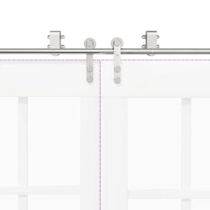 Skjutdörrsbeslag 200 cm rostfritt stål silver