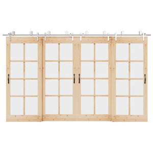 Skjutdörrsbeslag 366 cm rostfritt stål silver