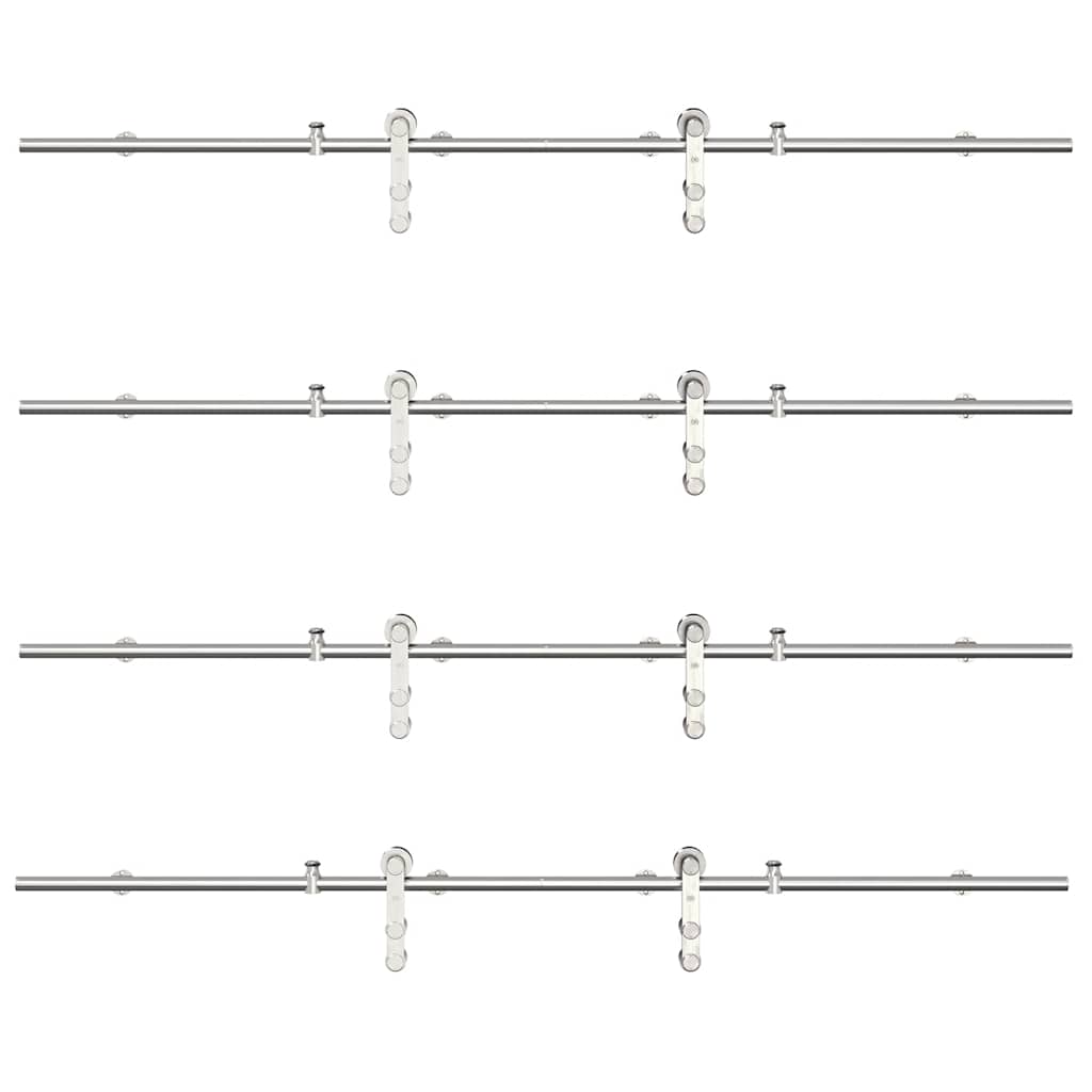 Skjutdörrsbeslag 400 cm rostfritt stål silver