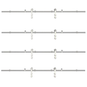 Skjutdörrsbeslag 400 cm rostfritt stål silver