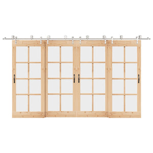 Skjutdörrsbeslag 400 cm rostfritt stål silver