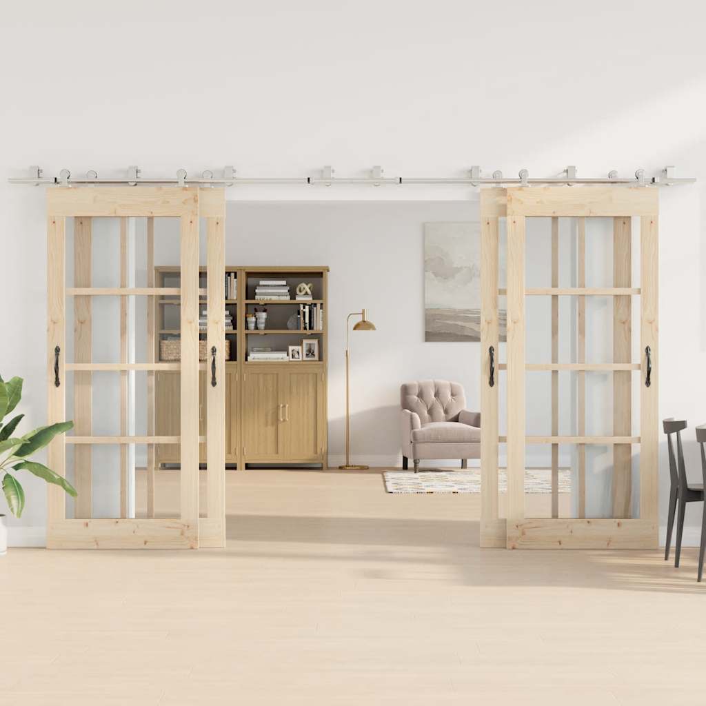 Skjutdörrsbeslag 400 cm rostfritt stål silver