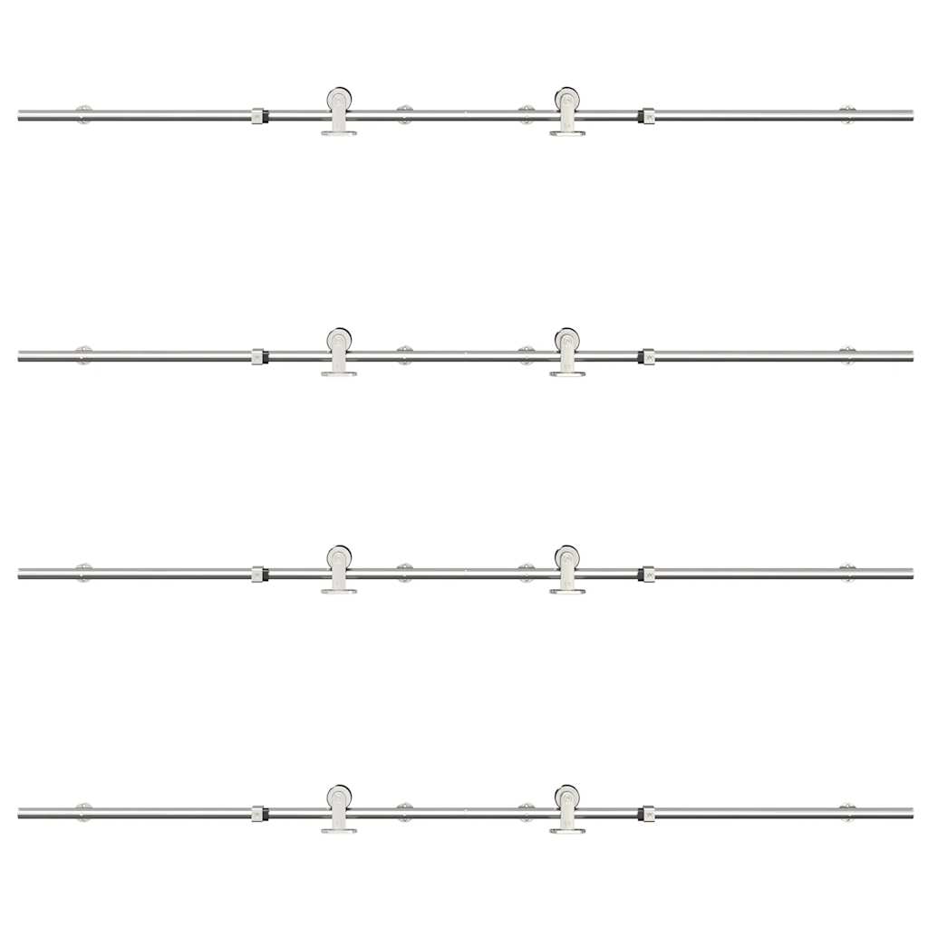 Skjutdörrsbeslag 400 cm rostfritt stål silver