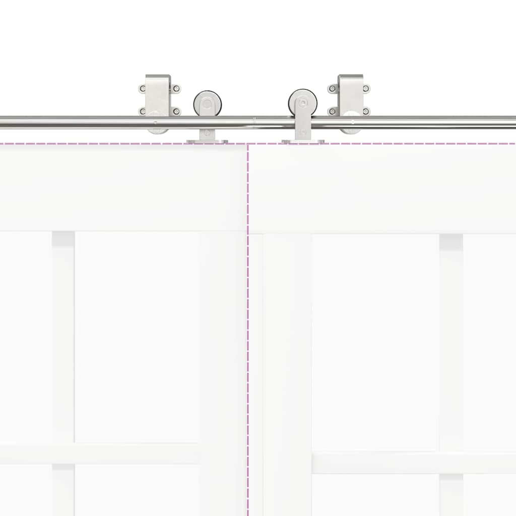 Skjutdörrsbeslag 400 cm rostfritt stål silver