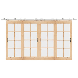 Skjutdörrsbeslag 400 cm rostfritt stål silver