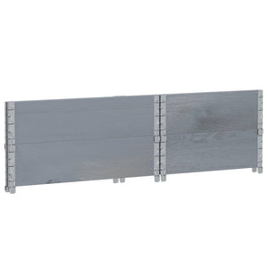 Pallkragar 2 st grå 80x60 cm massivt furu