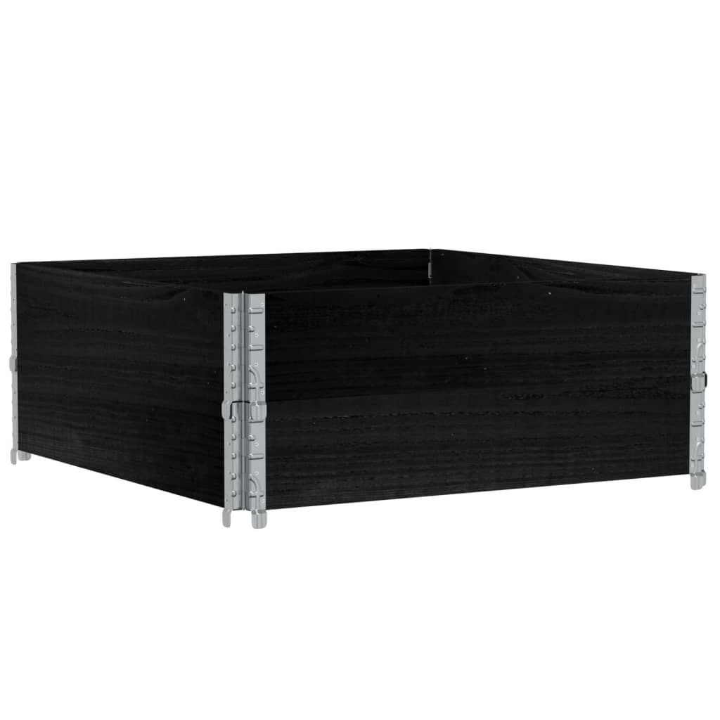 Pallkragar 2 st svart 100x100 cm massivt furu