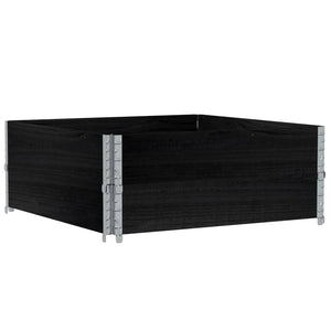 Pallkragar 2 st svart 100x100 cm massivt furu