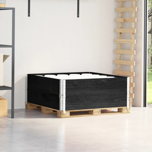 Pallkragar 2 st svart 100x100 cm massivt furu