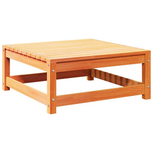 Soffgrupp för trädgården med dynor 10 delar vaxbrun massiv furu