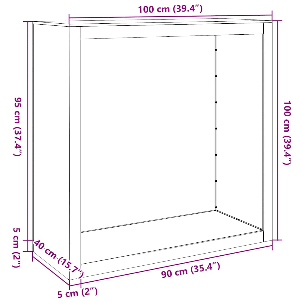 Vedställ 100x40x100 cm galvaniserat stål