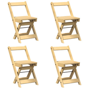 Matstolar hopfällbara 4 st Corona vaxbrun massiv furu