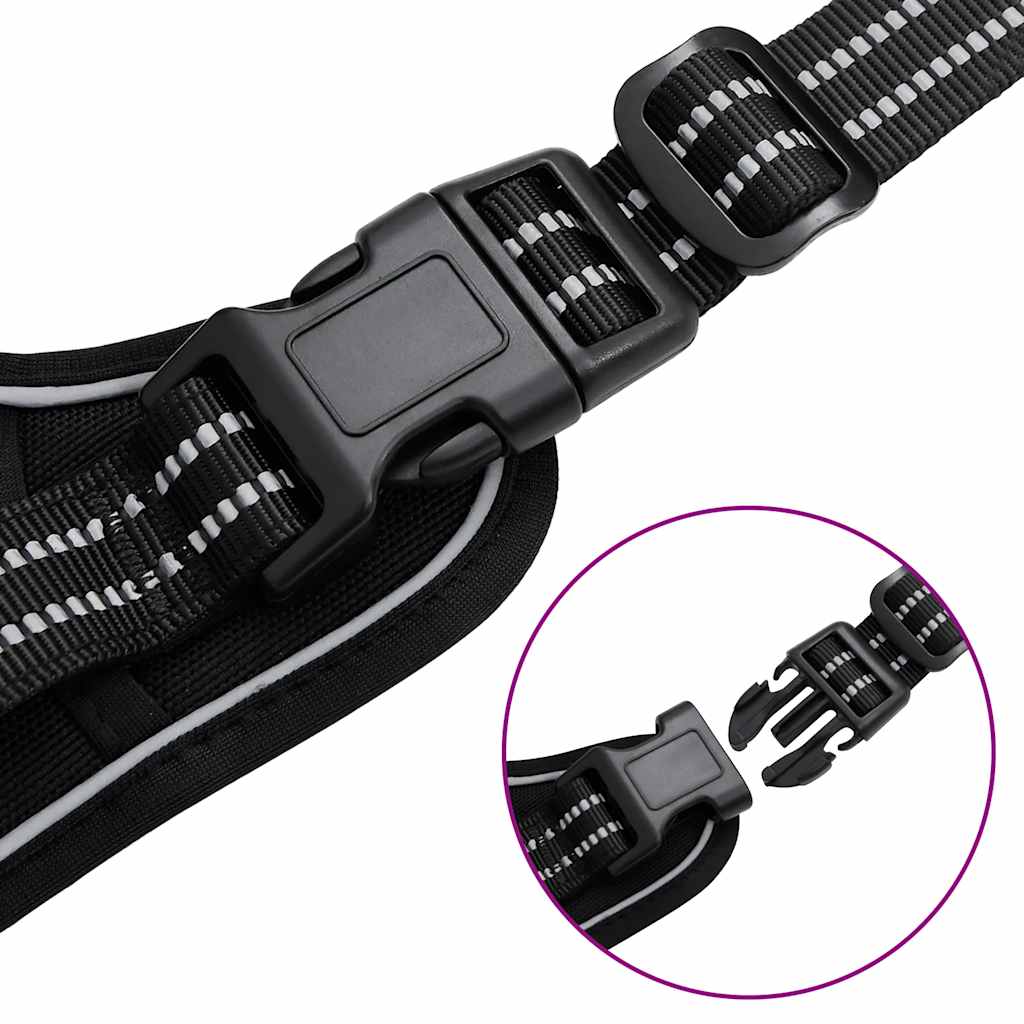 Hundsele med koppel & krage Justerbar svart S