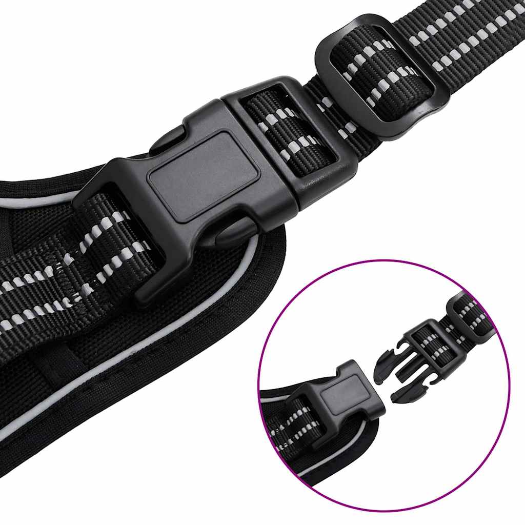 Hundsele med koppel & krage Justerbar svart L