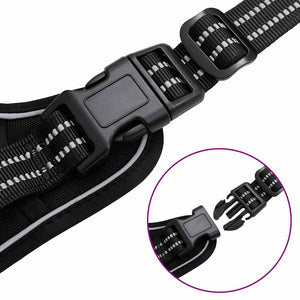 Hundsele med koppel & krage Justerbar svart L