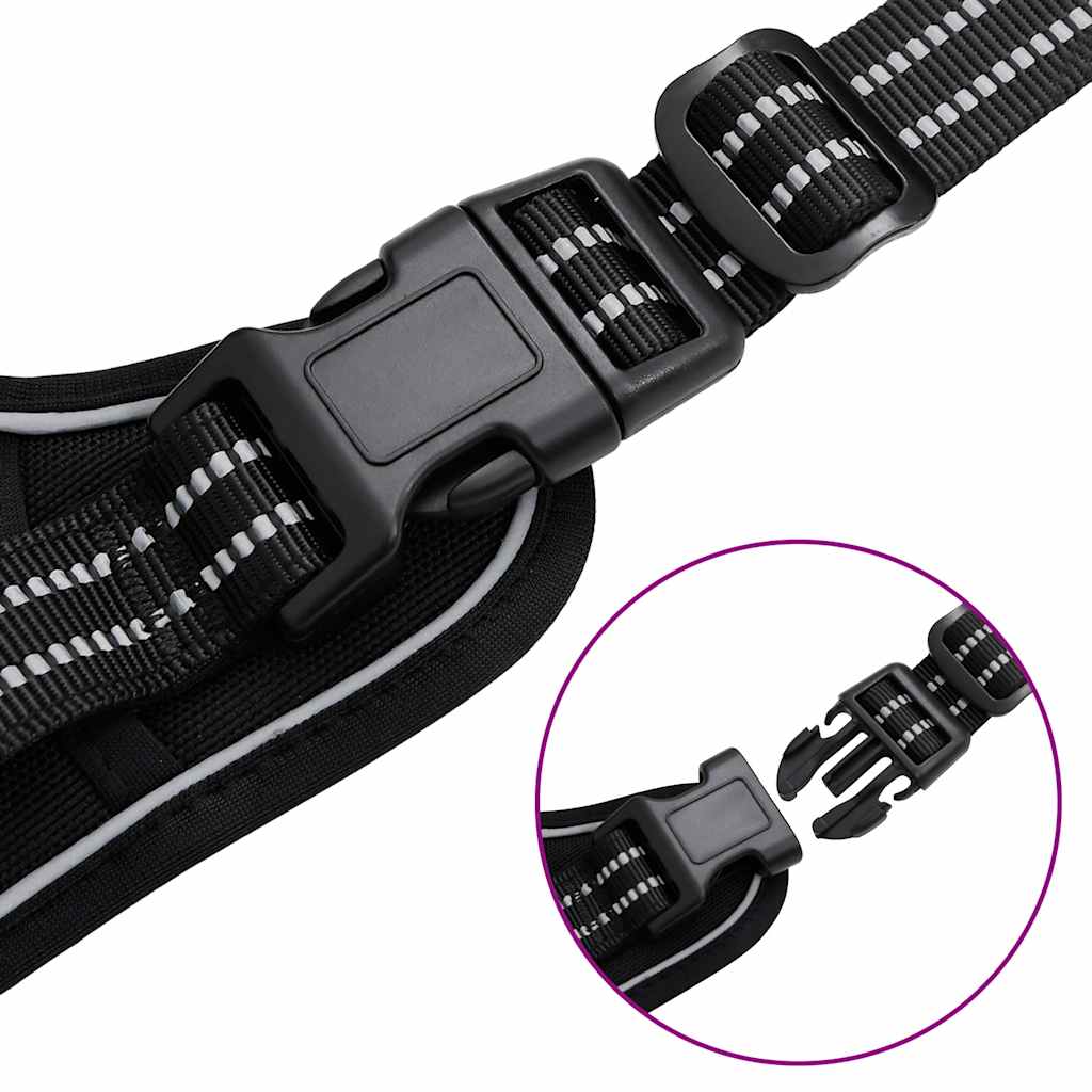 Hundsele med koppel & krage Justerbar svart XL