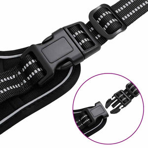 Hundsele med koppel & krage Justerbar svart XL