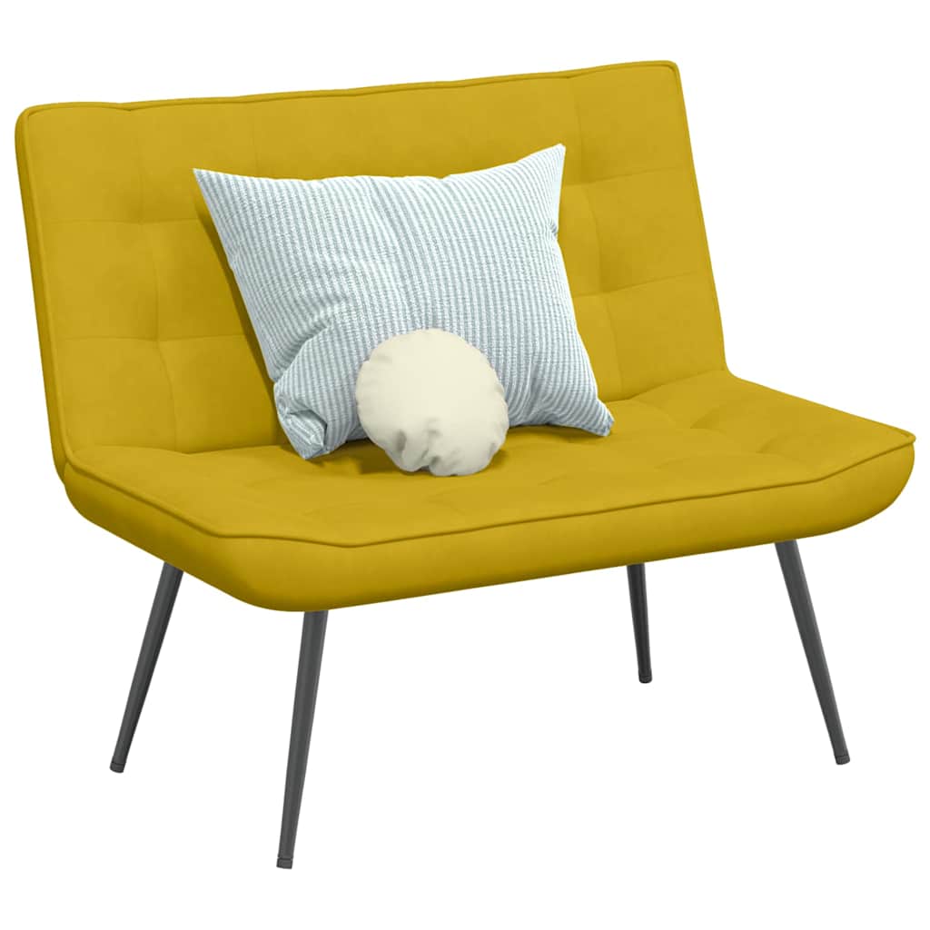 Bänk gul 110x74x84 cm sammet