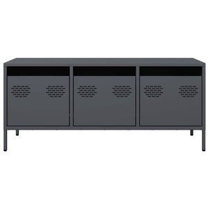 Tv-bänk antracit 101,5x39x43,5 cm kallvalsat stål