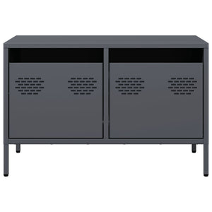 Tv-bänk antracit 68x39x43,5 cm kallvalsat stål