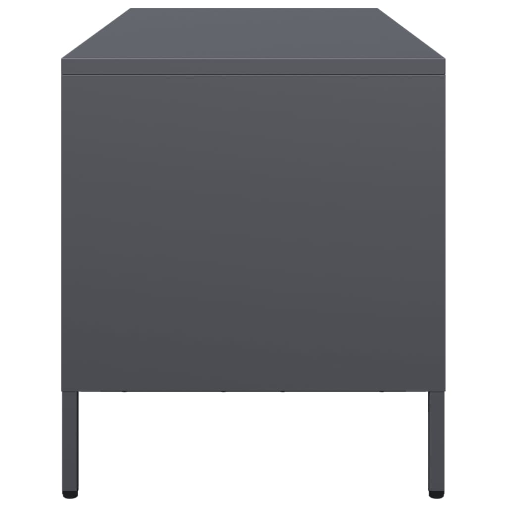 Tv-bänk antracit 101,5x39x43,5 cm kallvalsat stål