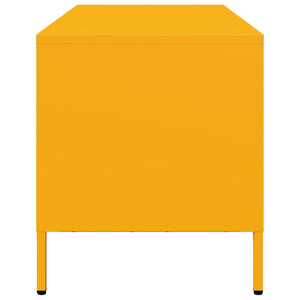 Tv-bänk senapsgul 101,5x39x43,5 cm kallvalsat stål